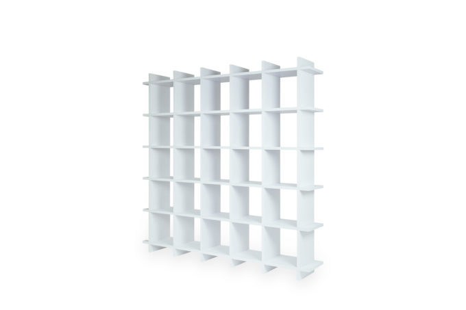 Papercomb pappregal cardboard shelf 5x5 shelly white seite